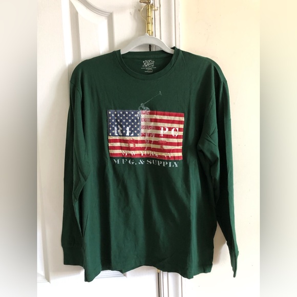 Polo Ralph Lauren Other - Polo Ralph Lauren Vintage American Flag long sleeves pullover top shirt size S